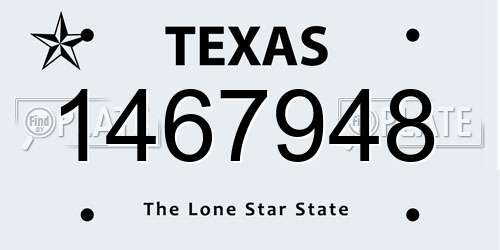 1467948 Texas License Plate