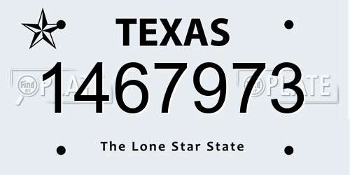 1467973 Texas License Plate