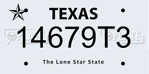 14679T3 Texas License Plate