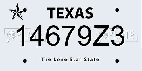 14679Z3 Texas License Plate
