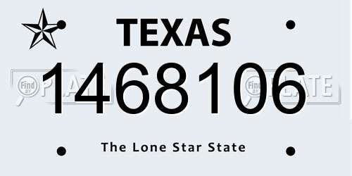 1468106 Texas License Plate