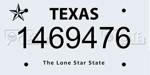 1469476 Texas License Plate