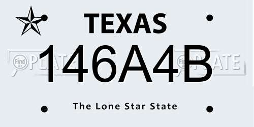 146A4B Texas License Plate