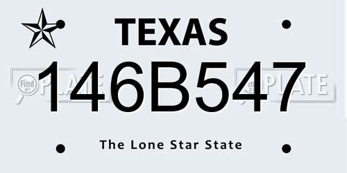 146B547 Texas License Plate