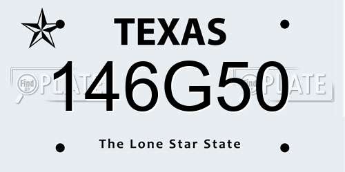 146G50 Texas License Plate