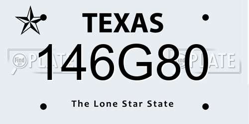146G80 Texas License Plate