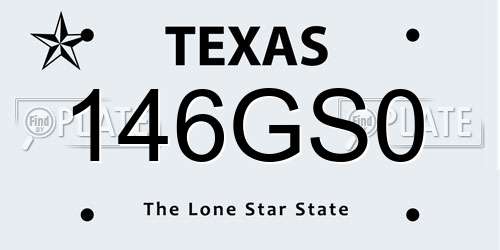 146GS0 Texas License Plate