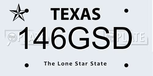 146GSD Texas License Plate