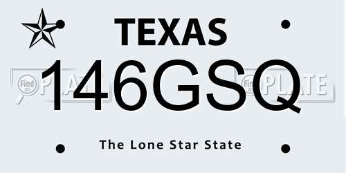 146GSQ Texas License Plate