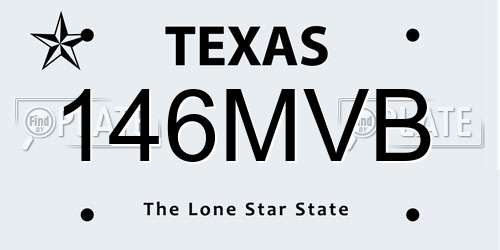 146MVB Texas License Plate