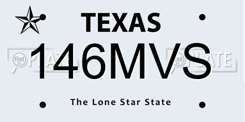 146MVS Texas License Plate