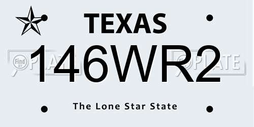 146WR2 Texas License Plate