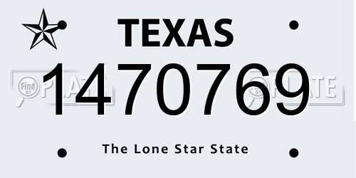 1470769 Texas License Plate