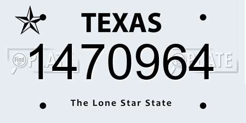 1470964 Texas License Plate