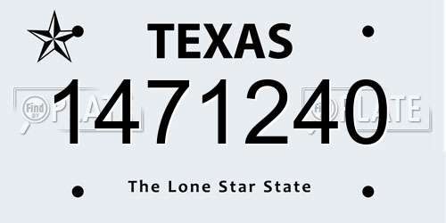 1471240 Texas License Plate