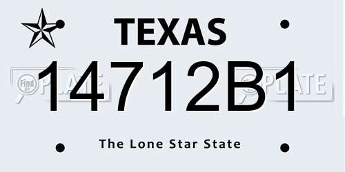 14712B1 Texas License Plate