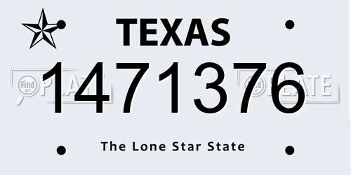 1471376 Texas License Plate