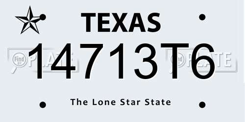 14713T6 Texas License Plate