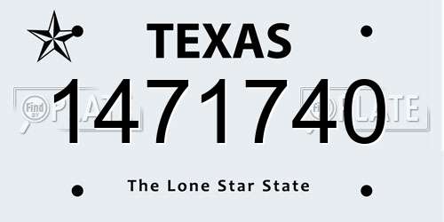 1471740 Texas License Plate