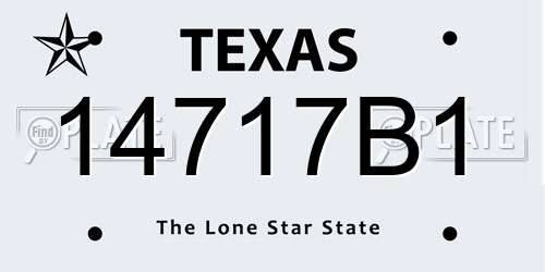 14717B1 Texas License Plate