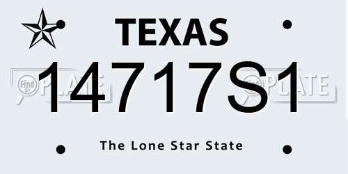 14717S1 Texas License Plate