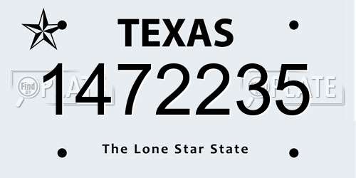 1472235 Texas License Plate