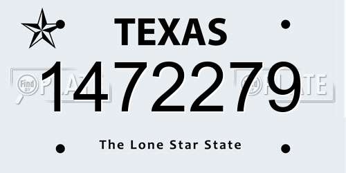1472279 Texas License Plate
