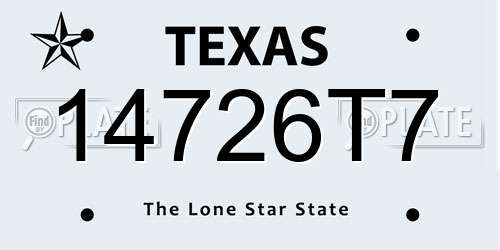 14726T7 Texas License Plate