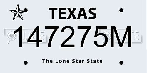 147275M Texas License Plate