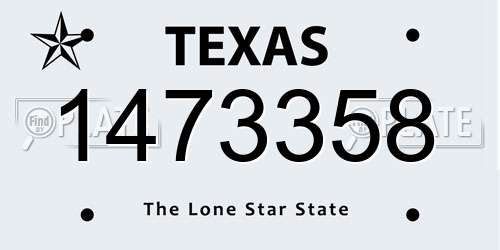 1473358 Texas License Plate