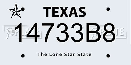 14733B8 Texas License Plate