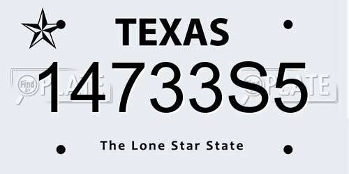 14733S5 Texas License Plate