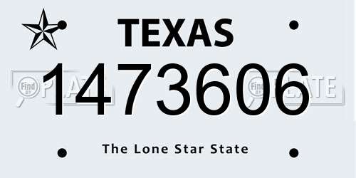 1473606 Texas License Plate