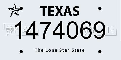 1474069 Texas License Plate