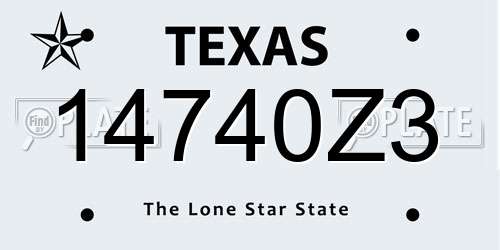 14740Z3 Texas License Plate