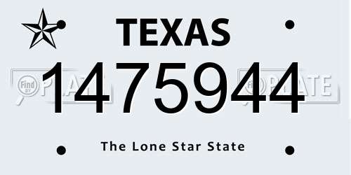 1475944 Texas License Plate
