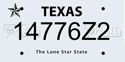 14776Z2 Texas License Plate