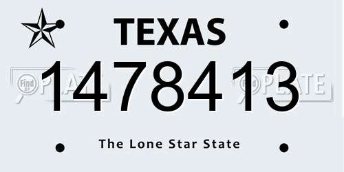 1478413 Texas License Plate