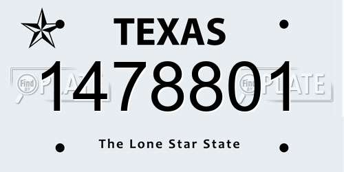 1478801 Texas License Plate