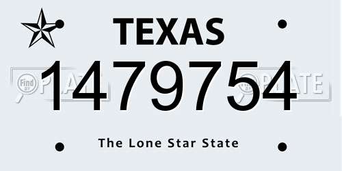 1479754 Texas License Plate
