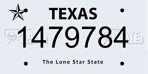 1479784 Texas License Plate