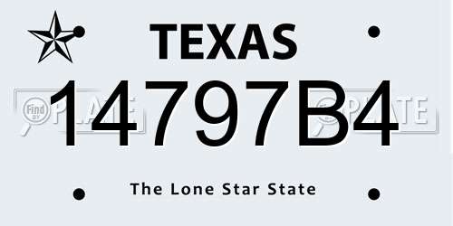 14797B4 Texas License Plate