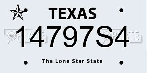 14797S4 Texas License Plate
