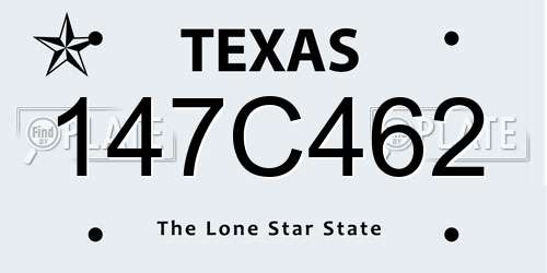 147C462 Texas License Plate