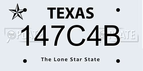 147C4B Texas License Plate