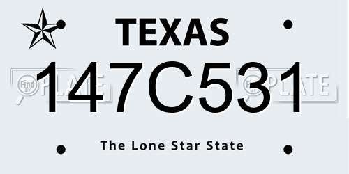 147C531 Texas License Plate