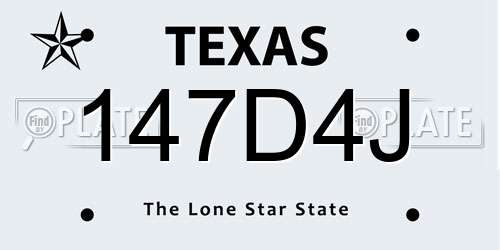 147D4J Texas License Plate