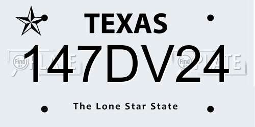 147DV24 Texas License Plate