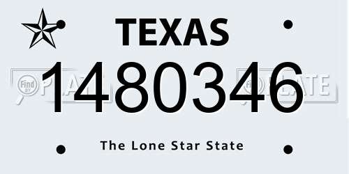 1480346 Texas License Plate