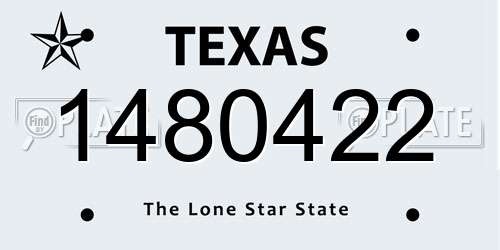 1480422 Texas License Plate